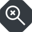 Left, normal, solid, octagon, cross, search, magnifying, glass, research, magnifying-glass, keywords, keyword, glass-cross, no-result, magnifying-glass-cross icon