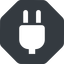 Left, normal, solid, octagon, electricity, plug, charge, charger, electric, plug-solid, electrics, electrical icon