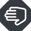Right, normal, solid, octagon, horizontal, mirror, hand, stop, fingers icon