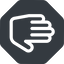 Right, normal, solid, octagon, hand, stop, fingers icon
