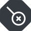 Right, normal, solid, octagon, cross, search, magnifying, glass, research, magnifying-glass, keywords, keyword, glass-cross, no-result, magnifying-glass-cross icon