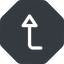 Right, normal, solid, octagon, sign, confirm, arrow, key, submit, send, return, enter, return-sign icon
