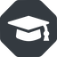 Normal, solid, octagon, horizontal, mirror, university, hat, graduation, cap, diploma, graduation-cap, degree, college, education, graduated, graduation-cap-solid icon
