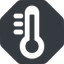Normal, solid, octagon, horizontal, mirror, temperature, thermometer, heat, high, hot, thermometer-high, thermometer-high-solid icon