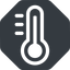 Normal, solid, octagon, horizontal, mirror, temperature, thermometer, heat, high, hot, thermometer-high icon
