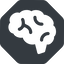Normal, solid, octagon, side, human, idea, brain, intelligence, brain-side, brain-side-alt-solid, synapse, neuron, memory icon