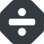 Normal, solid, octagon, math, mathematics, mathematical, maths, division, operator, divide, division-solid icon