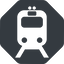 Normal, solid, octagon, trolley, dot, train, pictogram, dot-50, station, transportation, rail, rail-transportation, tramway, tram, subway, dot-rail-transportation icon