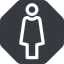 Normal, solid, octagon, woman, human, female icon