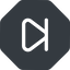 Up, normal, solid, octagon, video, play, forward, backward, mp3, player, pause, step, forward-step icon