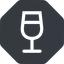 Normal, solid, octagon, glass, party, wine, champagne, glass-wine, drink, water icon