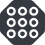 Normal, solid, circle, octagon, menu, more, application, grid, app, circles, grid-circle icon