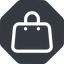 Normal, solid, octagon, shopping, cart, market, hand, handbag, bag, bags icon