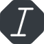 Normal, solid, octagon, text, type, editor, font, typography, italic, font-style icon