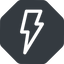 Normal, solid, octagon, lightning, bolt, electricity, thunder icon