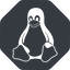 Normal, solid, octagon, brand, open-source, open, source, os, penguin, tux, unix, distribution, linux icon