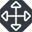 Up, normal, solid, octagon, arrow, direction, expand, arrows, move icon