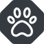 Up, normal, solid, octagon, animal, cat, paw, dog, bear icon