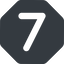 Normal, solid, octagon, number, font, digit, 7, seven icon