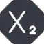 Normal, solid, octagon, text, editor, subscript icon