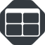 Up, normal, solid, octagon, cell, table, data, grid, row, columns, spreadsheet, table-thin icon