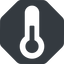Normal, solid, octagon, thermometer, cold, heat, temperature-solid icon