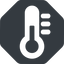Normal, solid, octagon, temperature, thermometer, cold, heat, hot, thermometer-solid icon