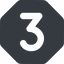 Normal, solid, octagon, three, number, font, digit, 3 icon