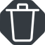 Normal, solid, octagon, trash, bin, delete, garbage icon