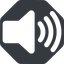 Up, normal, solid, octagon, speaker, volume, mute, unmute, music, sound, loudspeaker, volume-3-solid icon