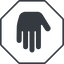 Thin, line, down, solid, octagon, horizontal, mirror, hand, stop, fingers, hand-solid icon