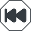 Thin, line, down, octagon, video, play, forward, backward, mp3, player, fast, pause, forward-fast-solid icon