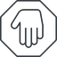Thin, line, down, solid, octagon, hand, stop, fingers, hand-thin icon