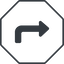 Thin, line, down, octagon, sign, confirm, arrow, key, submit, send, return, enter, return-sign-solid, return-sign icon