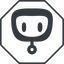 Thin, line, down, octagon, rounded, robot, robotics, face, robot-rounded icon