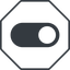 Thin, line, down, solid, octagon, setting, apple, on, off, ios, switch, button, radio, switch-solid icon
