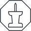 Thin, line, down, octagon, thumbtack, pin, unpin, thumbtack-thin icon