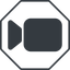 Thin, line, down, octagon, youtube, video, camera, film, movie, videocamera, videocamera-solid icon