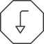 Thin, line, left, octagon, sign, confirm, horizontal, mirror, arrow, key, submit, send, return, enter, return-sign, return-sign-thin icon
