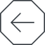 Thin, line, left, octagon, arrow, direction, arrow-simple-thin icon