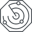 Thin, line, left, octagon, gps, place, radar, localisation, radar-thin, sonar icon