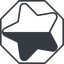 Thin, line, left, octagon, star, rate, rating, half, star-half-thin icon