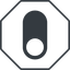 Thin, line, left, solid, octagon, setting, apple, on, off, ios, switch, button, radio, switch-solid icon