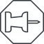 Thin, line, left, octagon, thumbtack, pin, unpin, thumbtack-thin icon