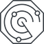 Thin, line, right, octagon, gps, place, radar, localisation, radar-thin, sonar icon