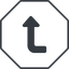 Thin, line, right, octagon, sign, confirm, arrow, key, submit, send, return, enter, return-sign-solid, return-sign icon