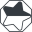 Thin, line, right, octagon, star, rate, rating, half, star-half-thin icon