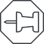 Thin, line, right, octagon, thumbtack, pin, unpin, thumbtack-thin icon