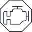 Thin, line, octagon, horizontal, mirror, car, engine, mechanics, mechanical, motor, diesel, power, engine-thin icon