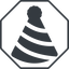 Thin, line, octagon, new, horizontal, mirror, party, birthday, hat, new-year, year, party-hat, party-hat-solid icon
